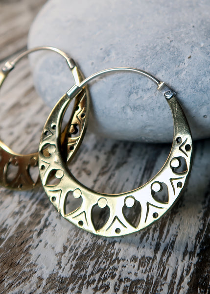 Tribal Moon Earring - Large