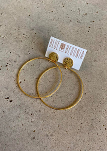 Circle Post Hoop Earrings