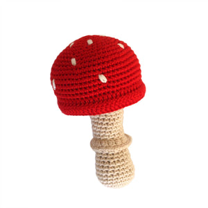 Crochet Toadstool Bamboo Rattle