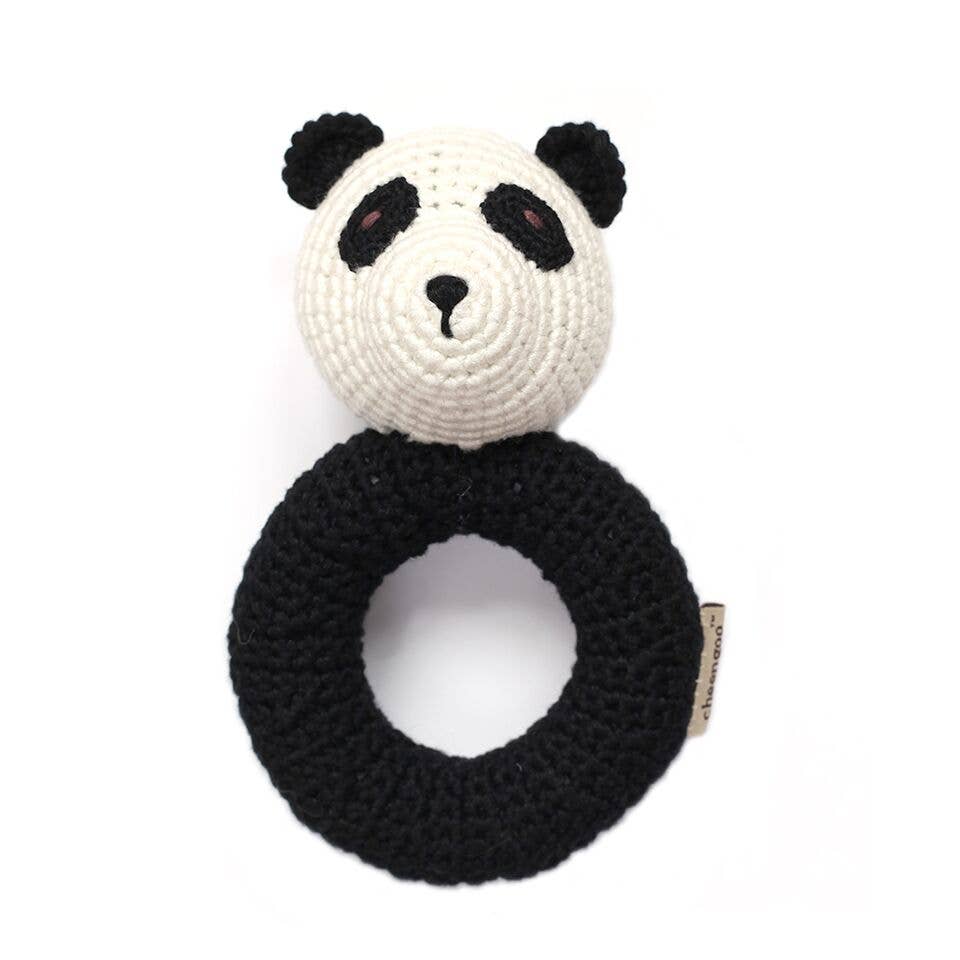 Crocheted Panda Ring Rattle