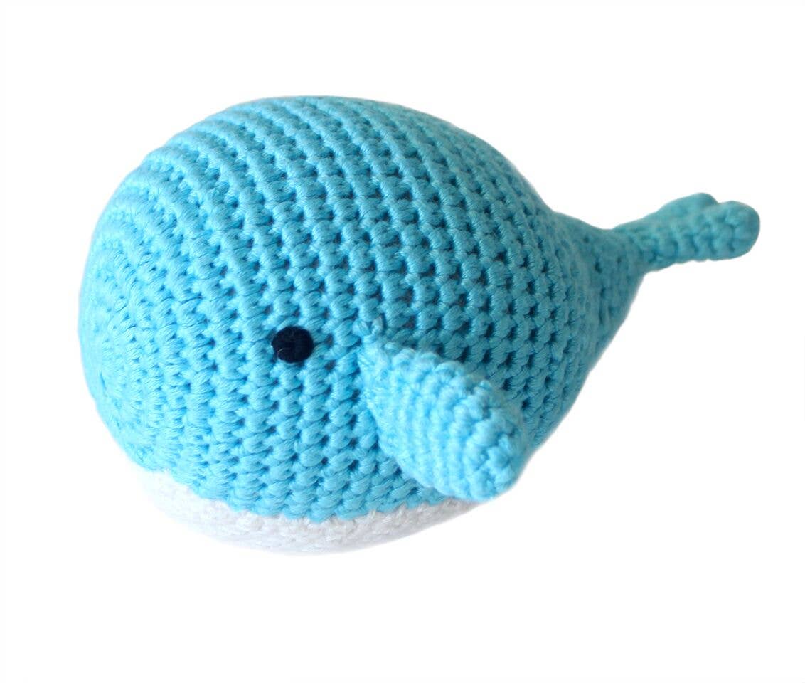 Crocheted Blue Whale Rattle