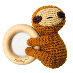 Crocheted Sloth Teething Rattle