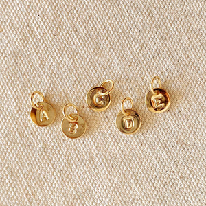 Tiny Stamped Initial Letter Charm