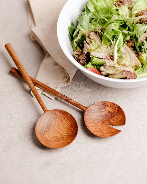 Teak Wooden Salad Servers Set