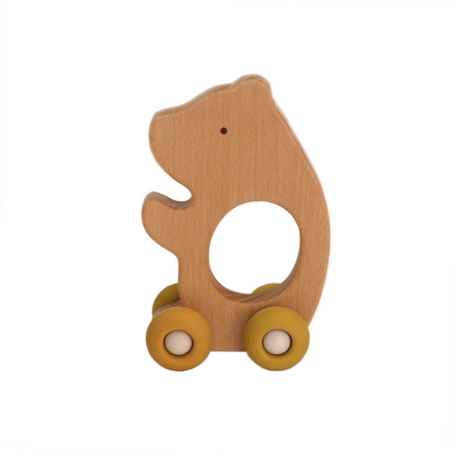 Wooden Bear Teething Push Toy