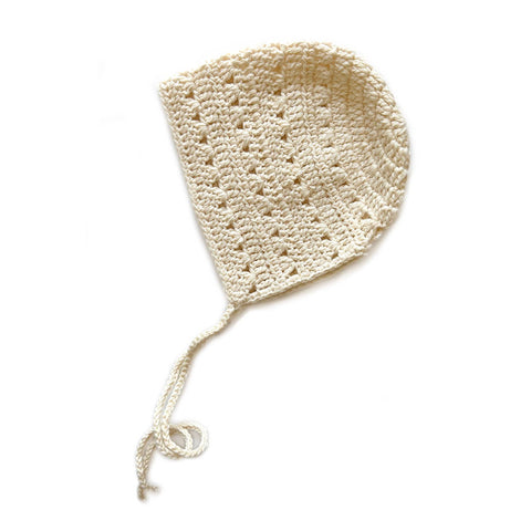 Crocheted Baby Bonnet - Cream