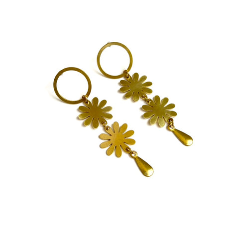 Flora Dangle Hoop Earrings