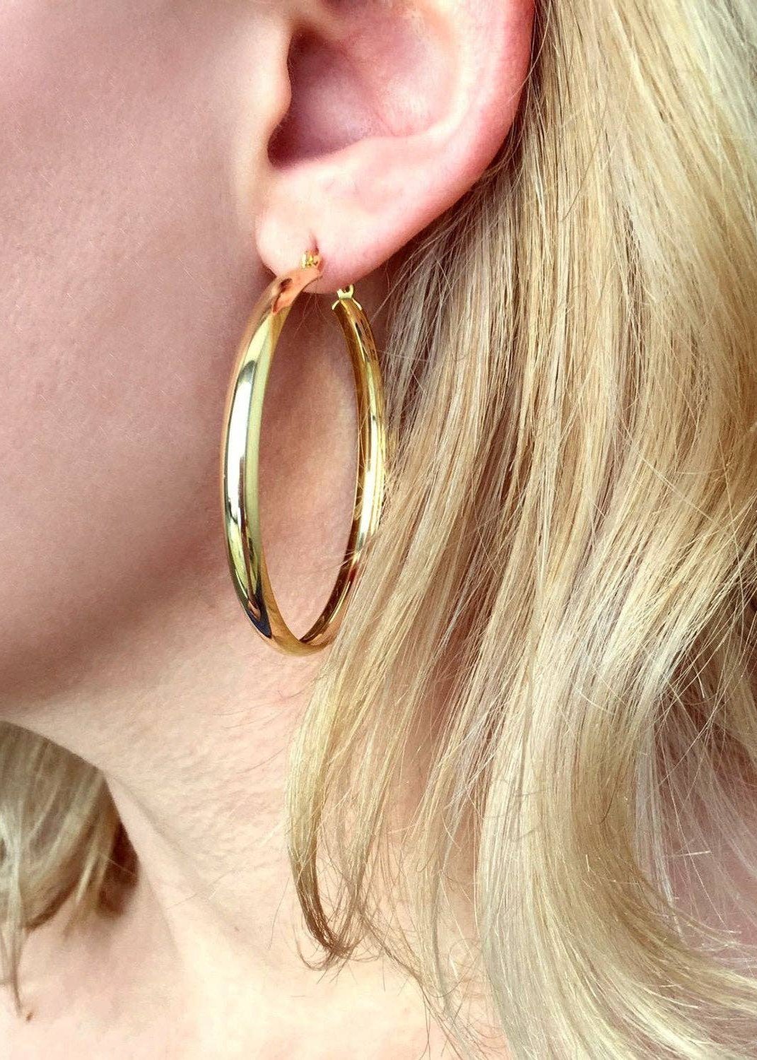 Wide Continuous Hoop Earrings