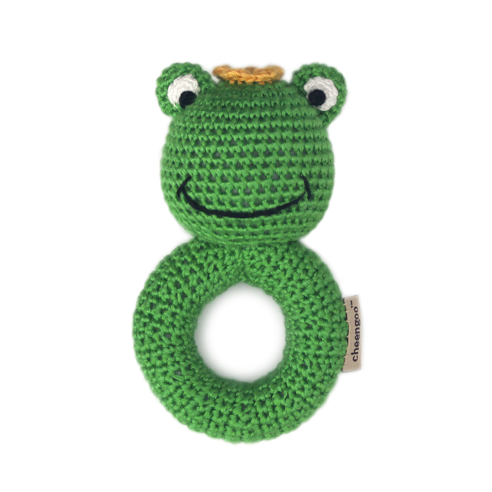 Crocheted Frog Ring Rattle