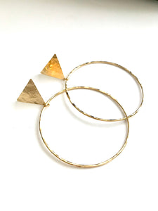 Medium Triangle Post Hoop Earrings