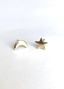 Mini Moon and Star Studs