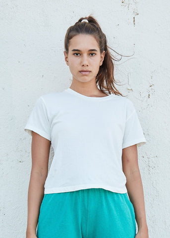 Cropped Ojai Tee - Washed White