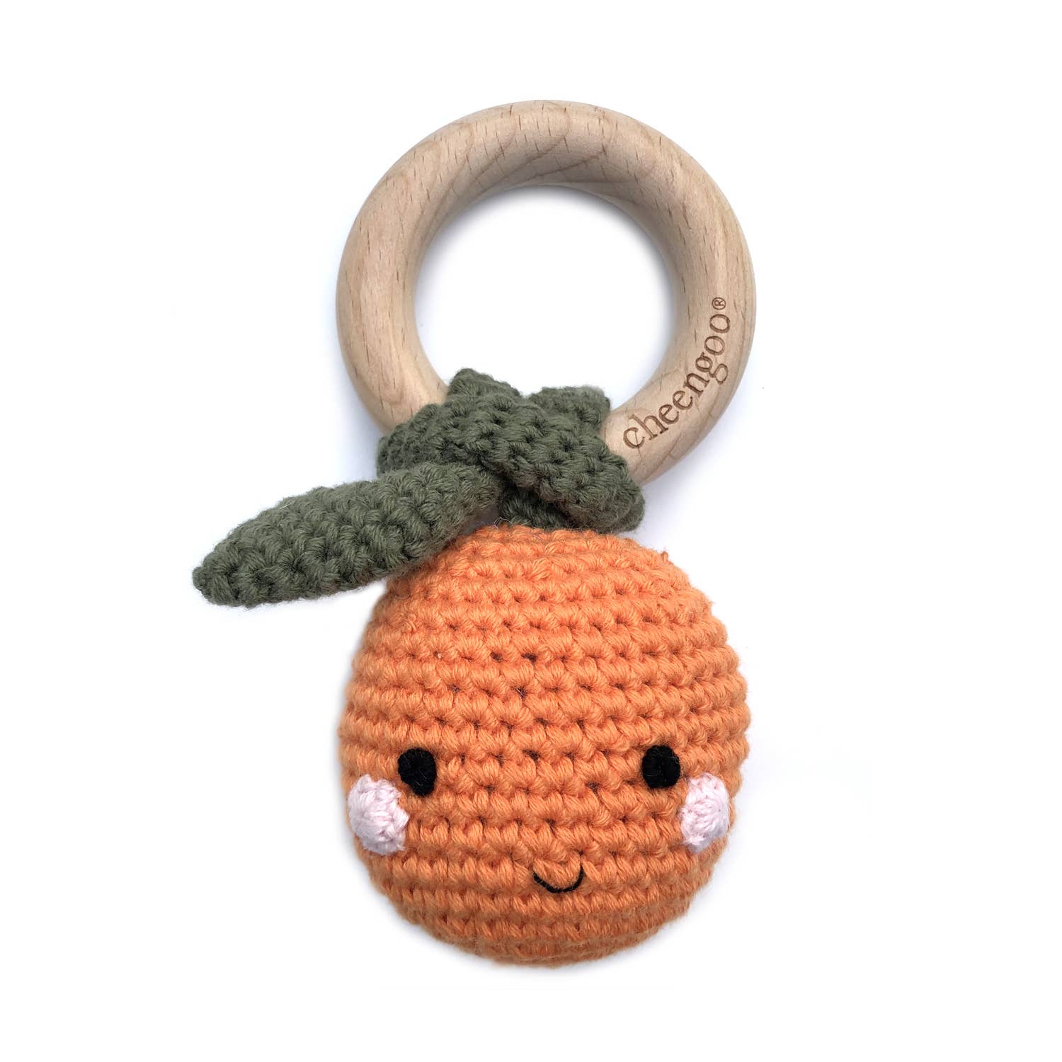 Crocheted Orange Teething Rattle