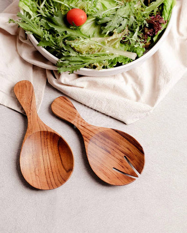 Teak Wooden Salad Servers Set